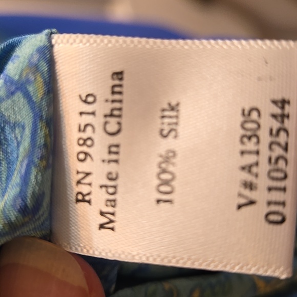 Coldwater Creek 100% Silk Caftan/Tunic/Blouse/Swimsuit Cover-up Sz. L/XL - Picture 8 of 9